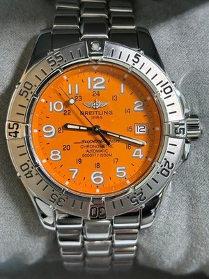 Breitling Superocean A17360 Orange Dial Automatic 1500M Diver Mens