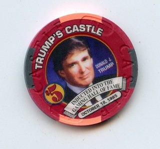 5.00 Chip from the Trump Castle Casino Atlantic City New Jersey Hall of Fame
