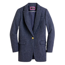 NWT J.Crew Long Parke Blazer in Navy Herringbone English Wool Jacket 4