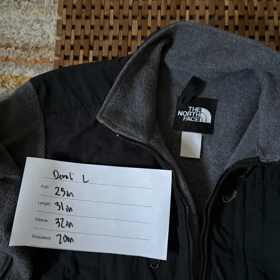 The North Face Denali Full Zip Fleece Jacket Black Grey Men's Size Large L - Image 3 of 3