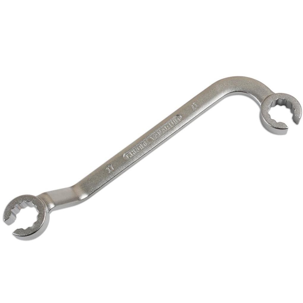 Clé de tuyauterie injection 17 mm contre-coudée pour raccord diesel