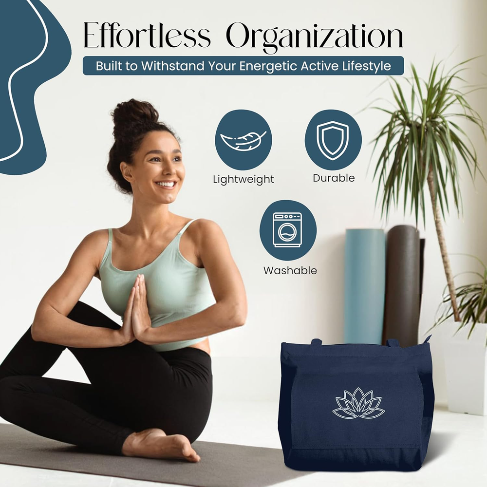 Yoga Mat Carrier Bag for Women - Gym Tote with Workout Essentials Storage
