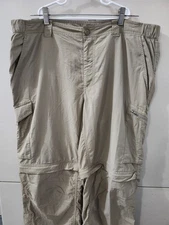 Columbia Pants Mens 38 Beige Silver Ridge Convertible Cargo Outdoor Hike Ripstop