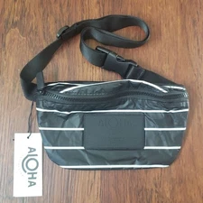 NWT ALOHA Collection Black White Striped Edgy Beach Water Resistant Waist Pack