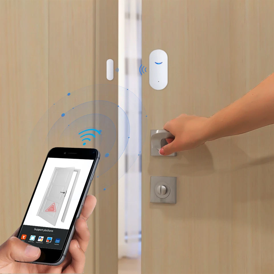 4PCS WiFi Smart Door Window Sensor Magnetic Detector Home Security Burglar Alarm - Image 2 of 4