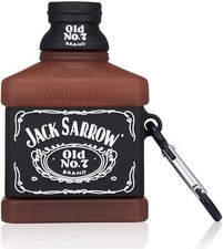 Case for Airpod 1 2, Cute Luxury Drink Character Silicone Case Jack Bottle