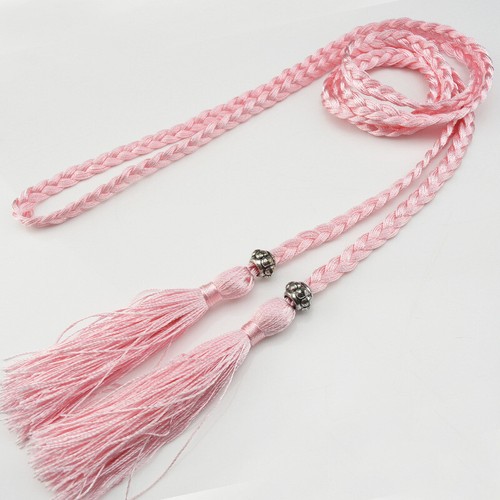 Accesorios de cintura delgada cinturón trenzado borla autocorbata para mujer Bohemia - Imagen 27 de 43