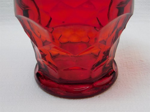 7 Viking Georgian Honeycomb Glasses Ruby Red 9oz Flat Tumblers - Picture 9 of 12