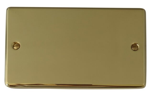 G&H CB32 Standard Plate Polished Brass 2 Gang Double Blank Plate G&H CB32 Standard Plate Polished Brass 2 Gang Double Blank Plate