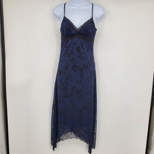Vintage Charlotte Russe Y2K Whimsigoth Babydoll Asymmetrical Hem Midi Fairy Dres