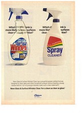 Windex vs All Purpose Spray Cleaner Vintage 1985 Print Ad Which Do You Think