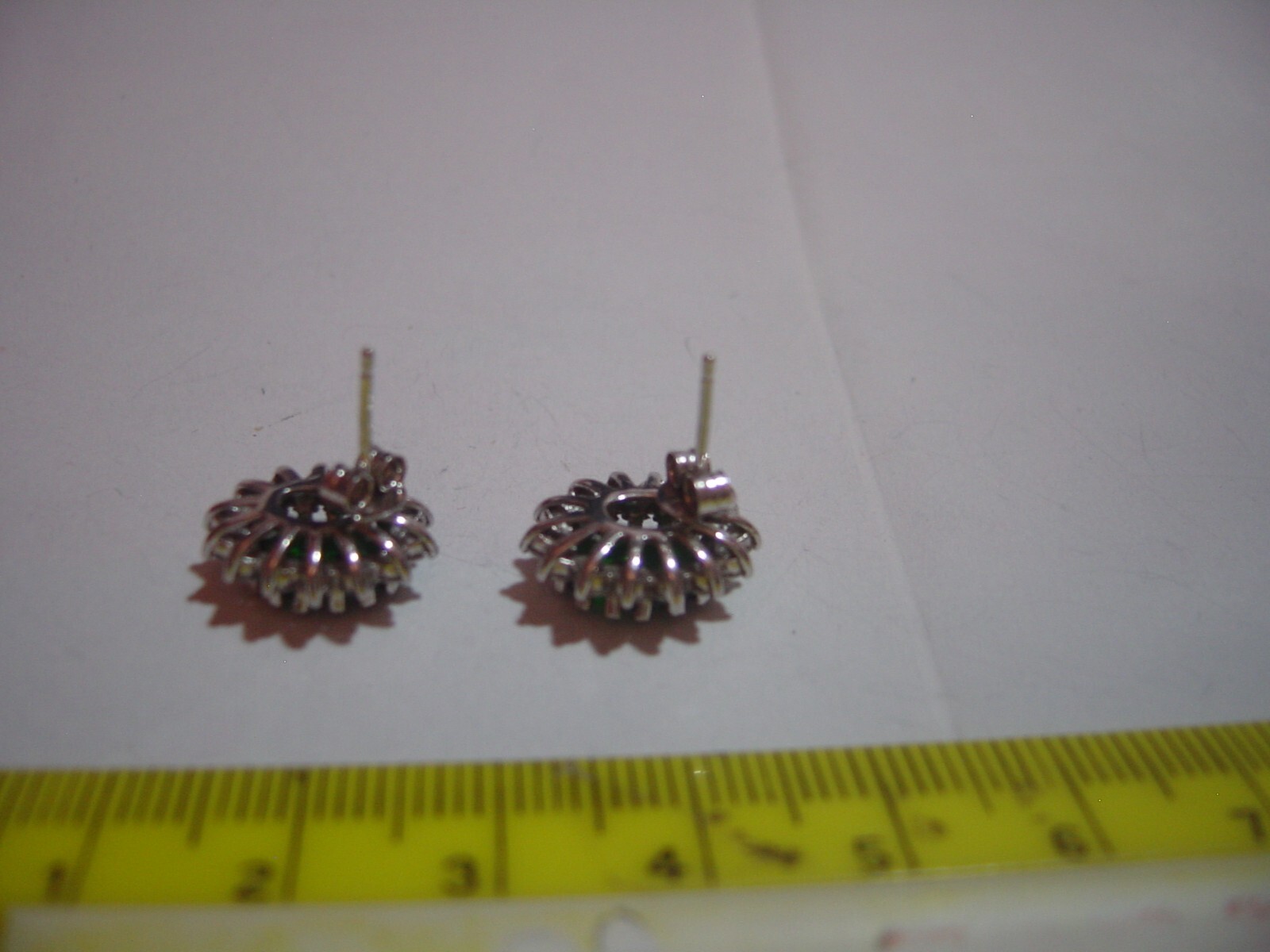 Stunning Solid Silver oval Earrings-superb green … - image 9