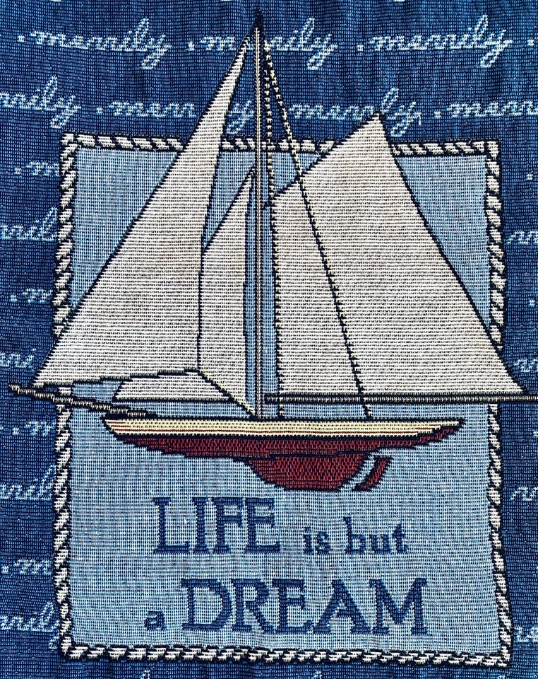 Heritage 蕾丝航海帆船挂毯 Life Is But A Dream 12x18 壁挂 — 第 2/4 张图片