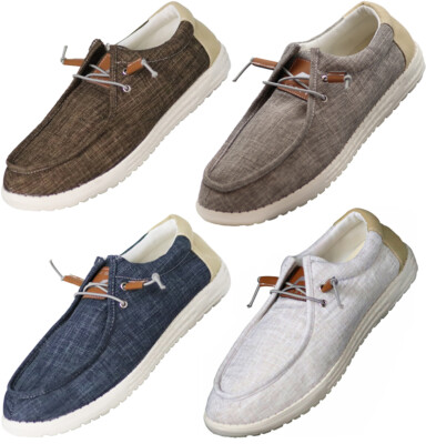 NORTY - Mens Slip On Lace Up Low Top Boat Loafer Comfortable & Lightweight Shoe
