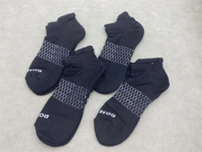 4 Pairs's Bombas Solid Honeycomb Black  Ankle Socks Men Size L