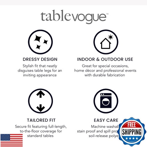 Tablevogue 1C22259 Machine Washable Microfiber Solid Fitted Rectangular 72-in - Picture 5 of 5