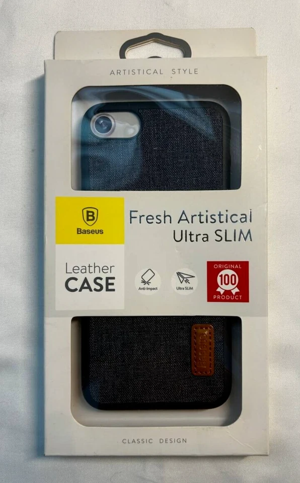 Baseus Fashion Case for iPhone 6 6S 7 8 SE Jean Denim Shockproof Gray Slim Cover - Image 2 of 4