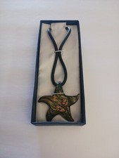 Murano ART Style Blown Glass Starfish Necklace Pendant New Open Box