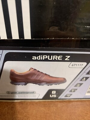 Adidas Adipure Z Mens Waterproof Brown Size 8 Golf Shoes New