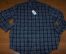 Size 3XT Mens Long Sleeve Roundtree  Yorke Portuguese Flannel Shirt Plaid 