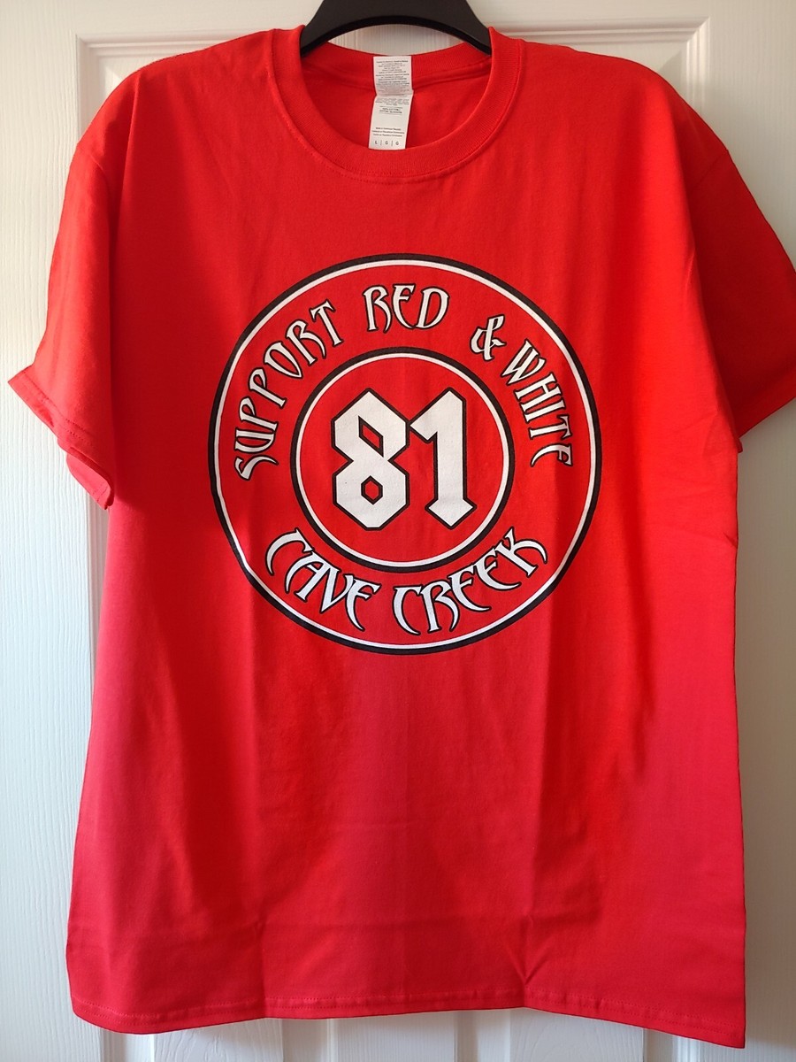 ワシントン・レッドスキンズ モンク 81番 シャツ Hells Angels Cave Creek - Mens - RED Evil Circle Support 81
