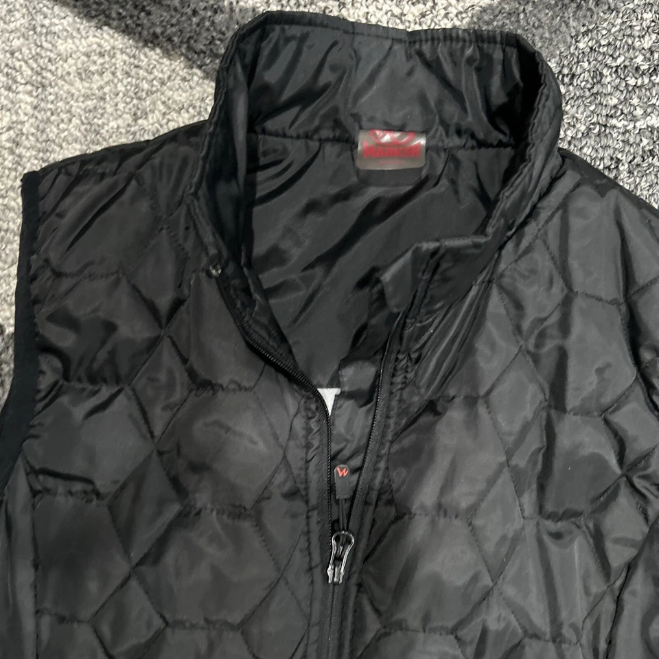 Chaleco acolchado sin mangas con cuello falso negro para mujer Marker cremallera completa talla M Foto 3 de 4