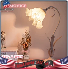 Modern Pink Flower Desk Reading Lamp LED Nightstand Lamp Table Lamp Bedside E27