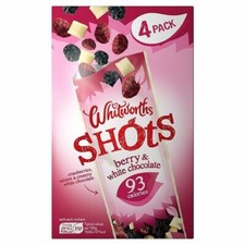 Whitworths Berry  White Chocolate Shots Multipack - 4 per pack x 25g 0.22lbs 
