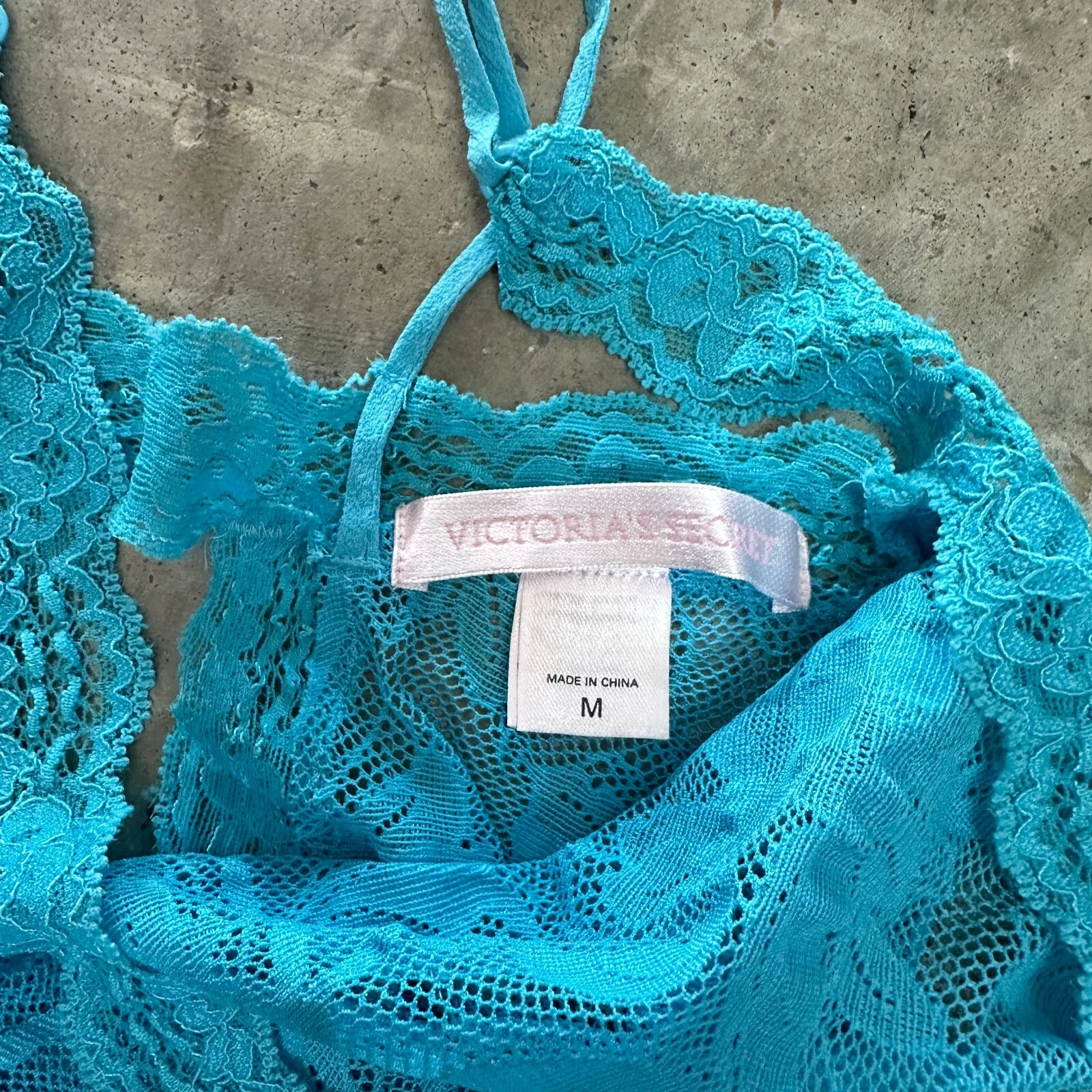 UNDERCOVER Camicia da notte vintage Victoria's Secret slip dress donna M blu pizzo floreale