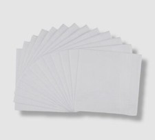  30 Club Room Men's White Solid 13 Piece Boarder Stripe Square Handkerchief