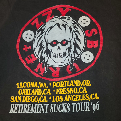 VINTAGE 1996 Ozzy Osbourne Retirement Sucks Tour CONCERT T VINTAGE 1996 Ozzy Osbourne Retirement Sucks Tour CONCERT T