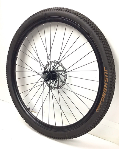 26" Bicycle Front Disc Wheel Black Alloy with 2.125" Tire Mountain Bike #T90