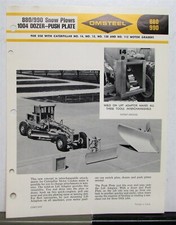1965 Omsteel Snow Plows 880 990 1004 Dozer Push Plate Construction Sale Sheet 1965 Omsteel Snow Plows 880 990 1004 Dozer Push Plate Construction Sale Sheet