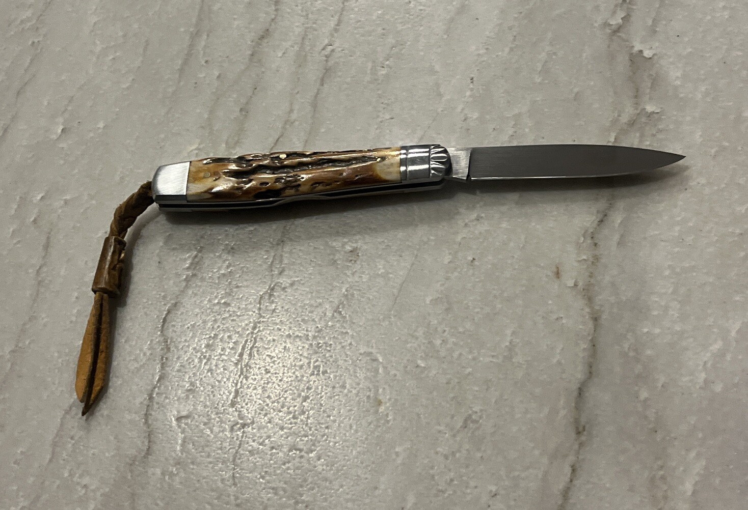 Amherst Cutlery USA Stag Pocket Knife Falak Tayyeb Platinum