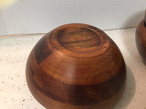 VIntage Solid TEAK Wood Handmade Salad Fruit Bowl MCM Mid-Century Vietnam - Picture 4 of 8