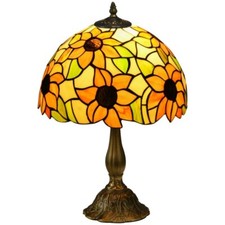 Image of HOMCOM Antique Table Lamp, for Bedroom Bedside, Bulb not Included, Sunflower