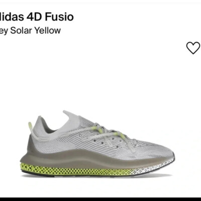 NWT Adidas Originals 4D Fusio Sneakers Grey Solar Men's 8