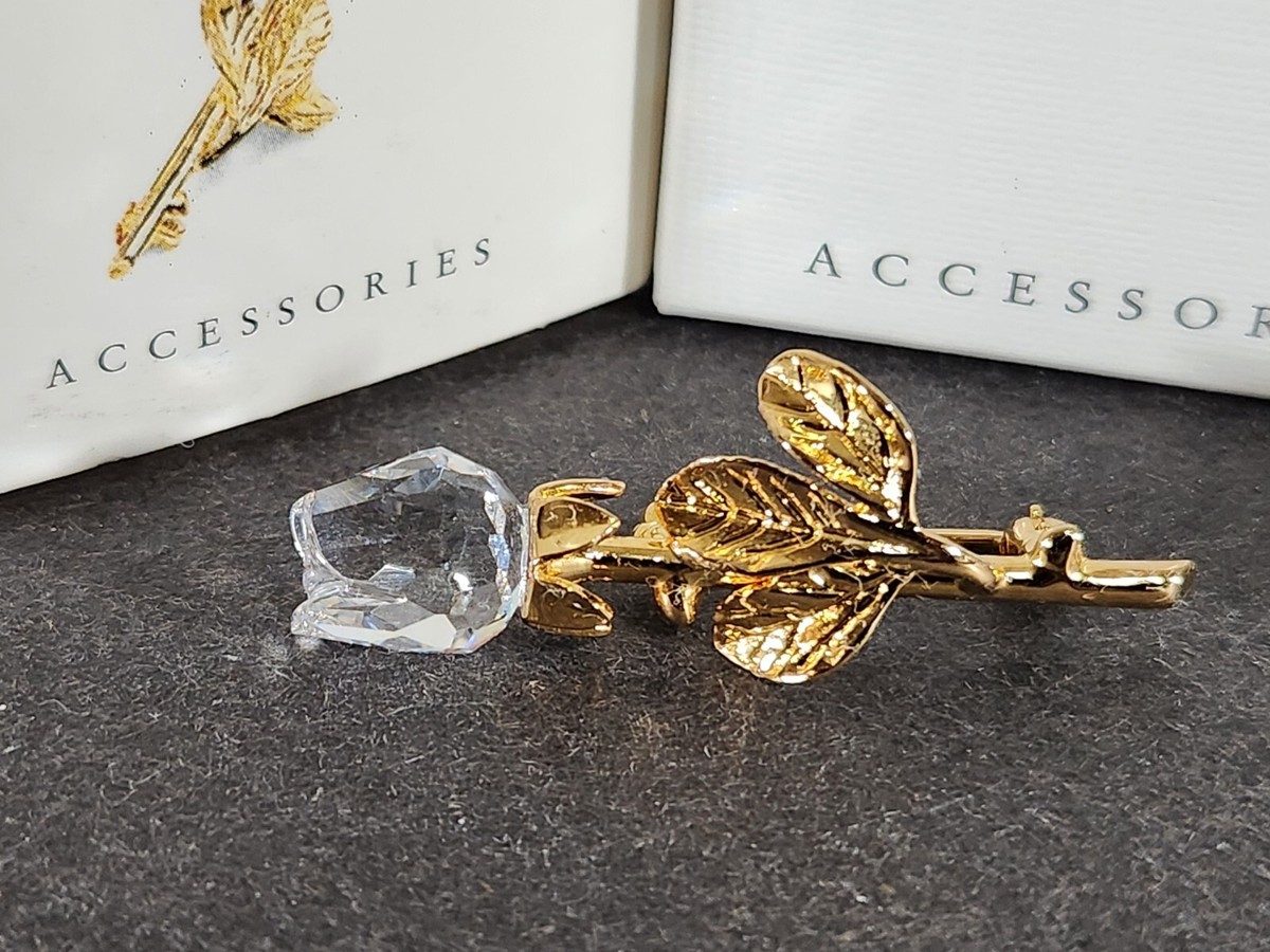 Swarovski Crystal Memories Accessories Rose Brooch Retired