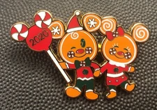 Disney pin 141479 Mickey Minnie Mouse Christmas gingerbread man cookies holidays