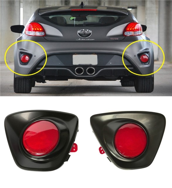 Rear Bumper Reflector With Cover 20132017 Veloster Turbo Right & Left Set of 4 eBay