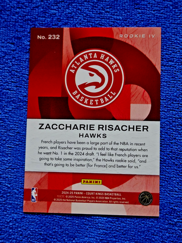 2024-25 Panini Court Kings RC Zaccarie Risacher #232 Rookie IV Livello 4 SSP 💥💥 - Foto 22 di 22