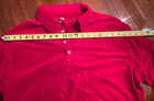 VTG 80's JCPenney Pullover Shirt Mens XL Red Velour Collared Buttons L-Sleeves — photo 6