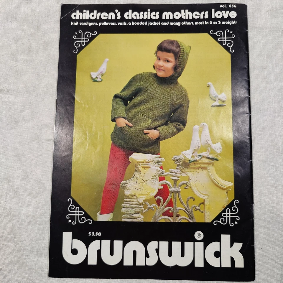 Rare 1983 Children's Classics Brunswick Yarn Knitting Crochet Pattern Book 656 - Image 2 of 4