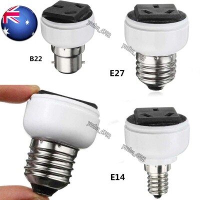 E27 Lamp Light Socket Holder Screw Bulb Convert To AU Female Power With 3 Hole