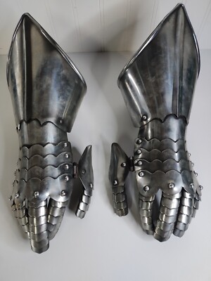 Medieval Armor Suit Gauntlets Gothic Knight Finger Steel