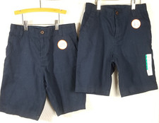 Wonder Nation Boys Built-In Flex Straight Uniform Shorts Blue Size 12 Lot of 2