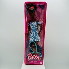 Barbie Fashionistas Doll #185 Black Up-do Hair Off-Shoulder Bleached Dress