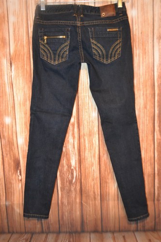 Armani Exchange Girls Skinny Zip Pockets Dark Blue Jeans Size 0 - Picture 6 of 12