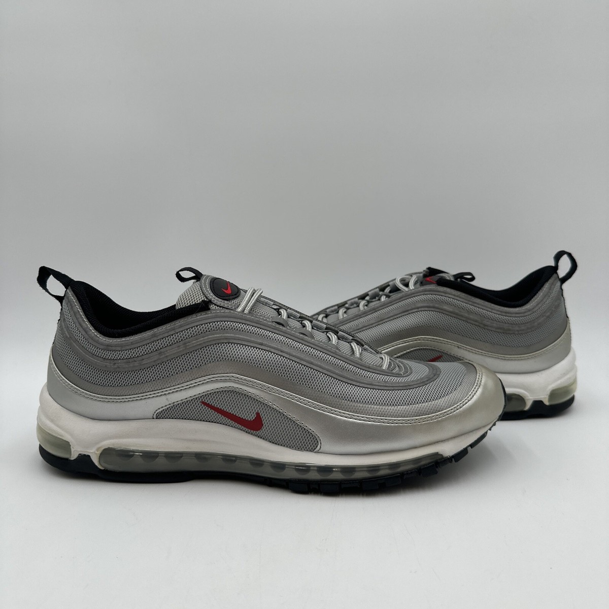 Nike Air Max 97 Prem Tape Qs Silver 2013 Size 12 Used 624520-061