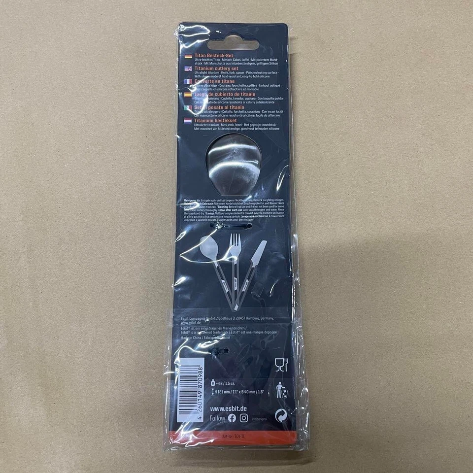 Esbit Titanium cutlery set Spoon knife fork Outdoor camping ESTC4TI000 Japan New - Image 3 of 4